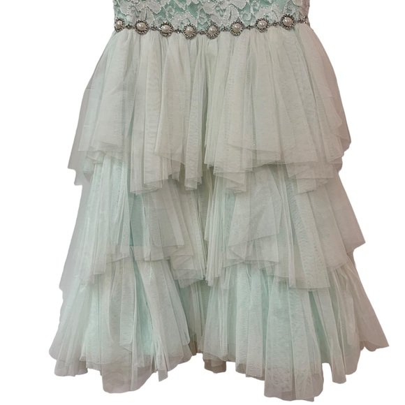 American Princess Lime Green Lace Occasion Dress 12 - Picture 2 of 10